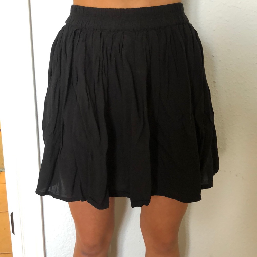 black mini skirt